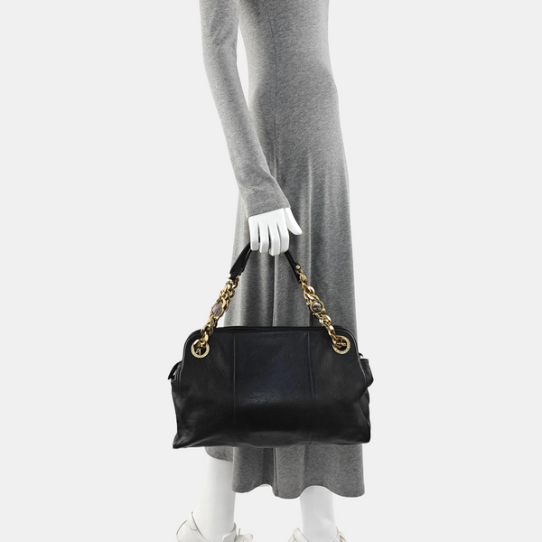 Calfskin Top Handle Bag Black