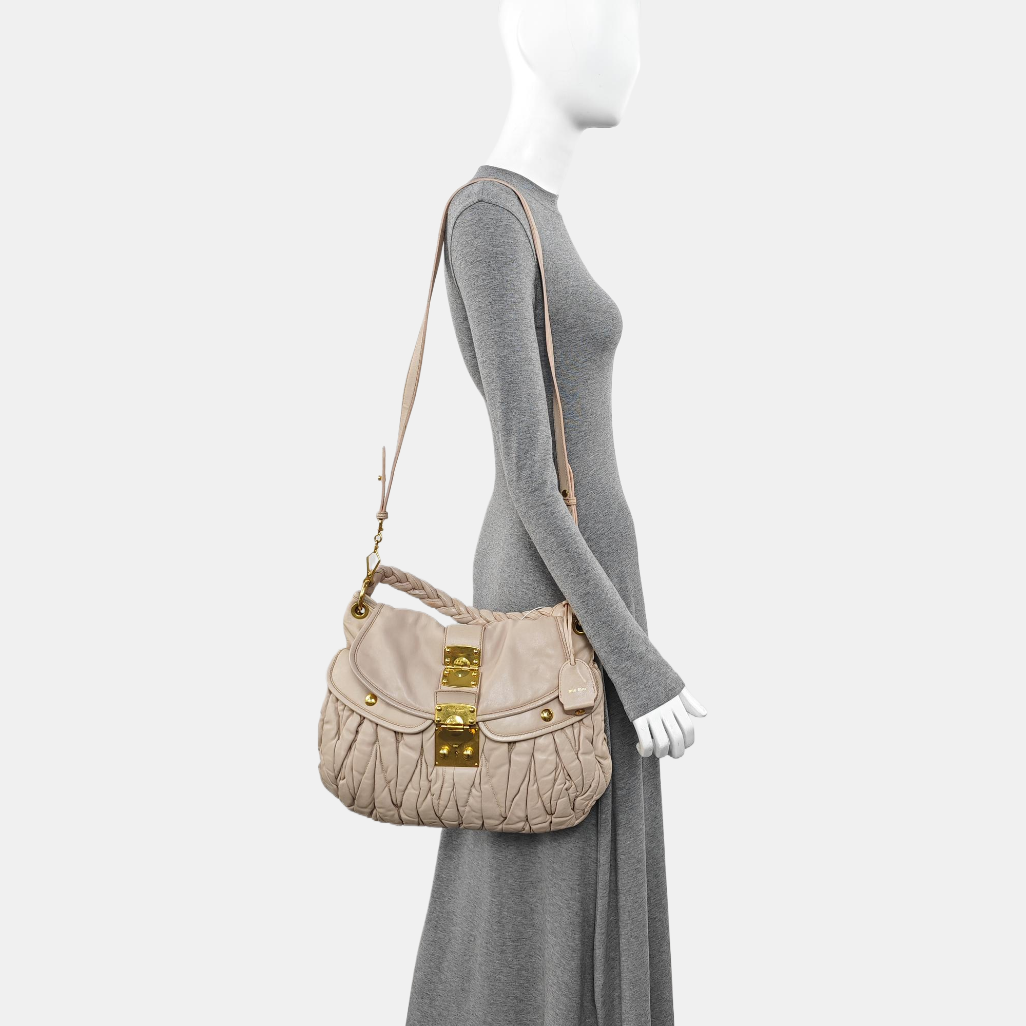 Miu Coffer Quilted Lambskin Pink