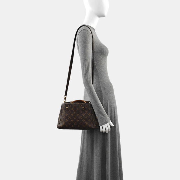 MONTAIGNE BB Monogram Coated Canvas Brown