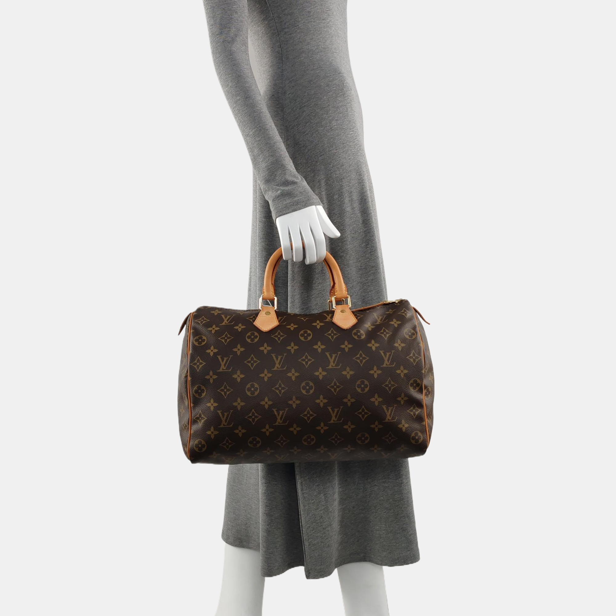 SPEEDY 35 Monogram Coated Canvas Brown