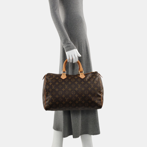 SPEEDY 35 Monogram Coated Canvas Brown