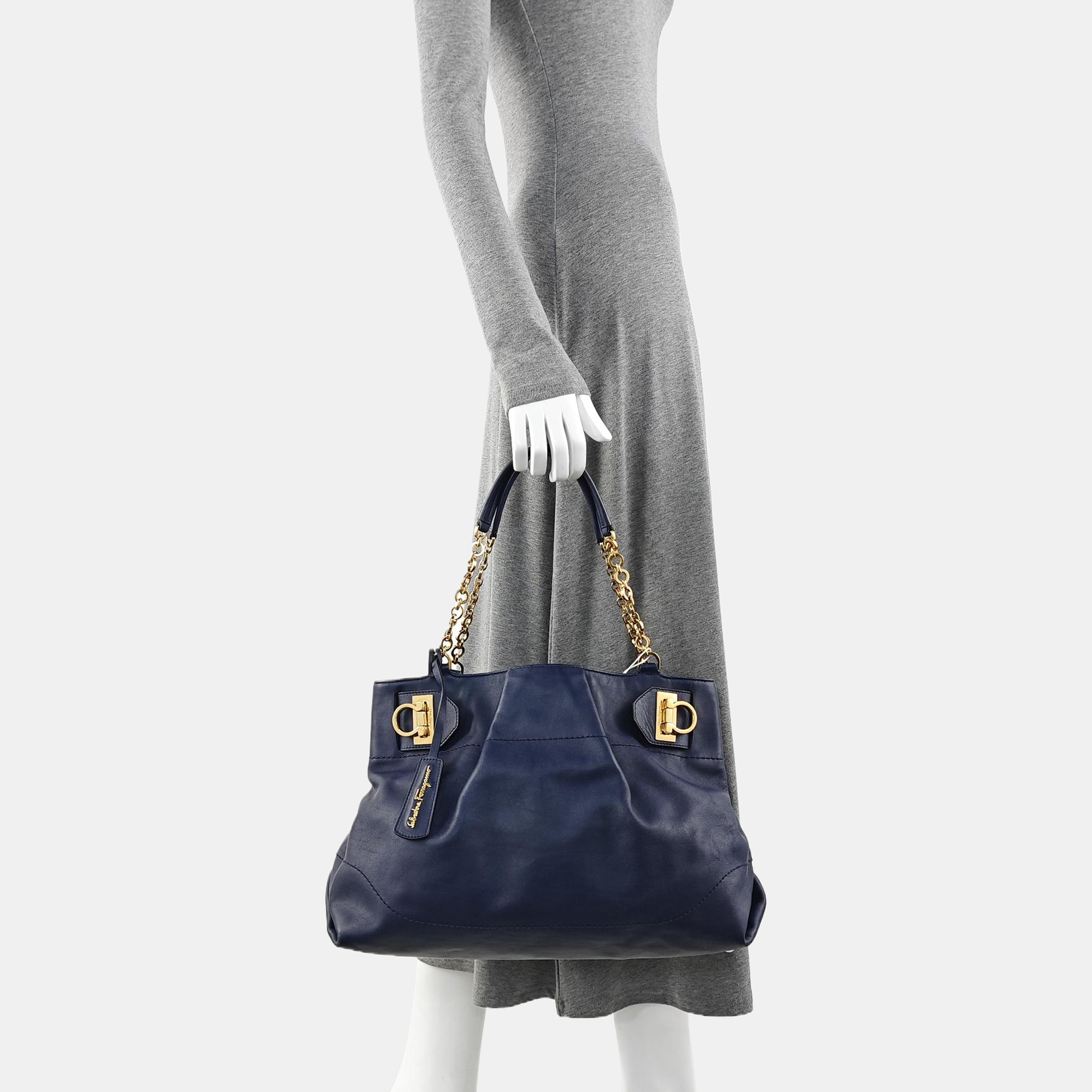 Calfskin Tote Bag Blue