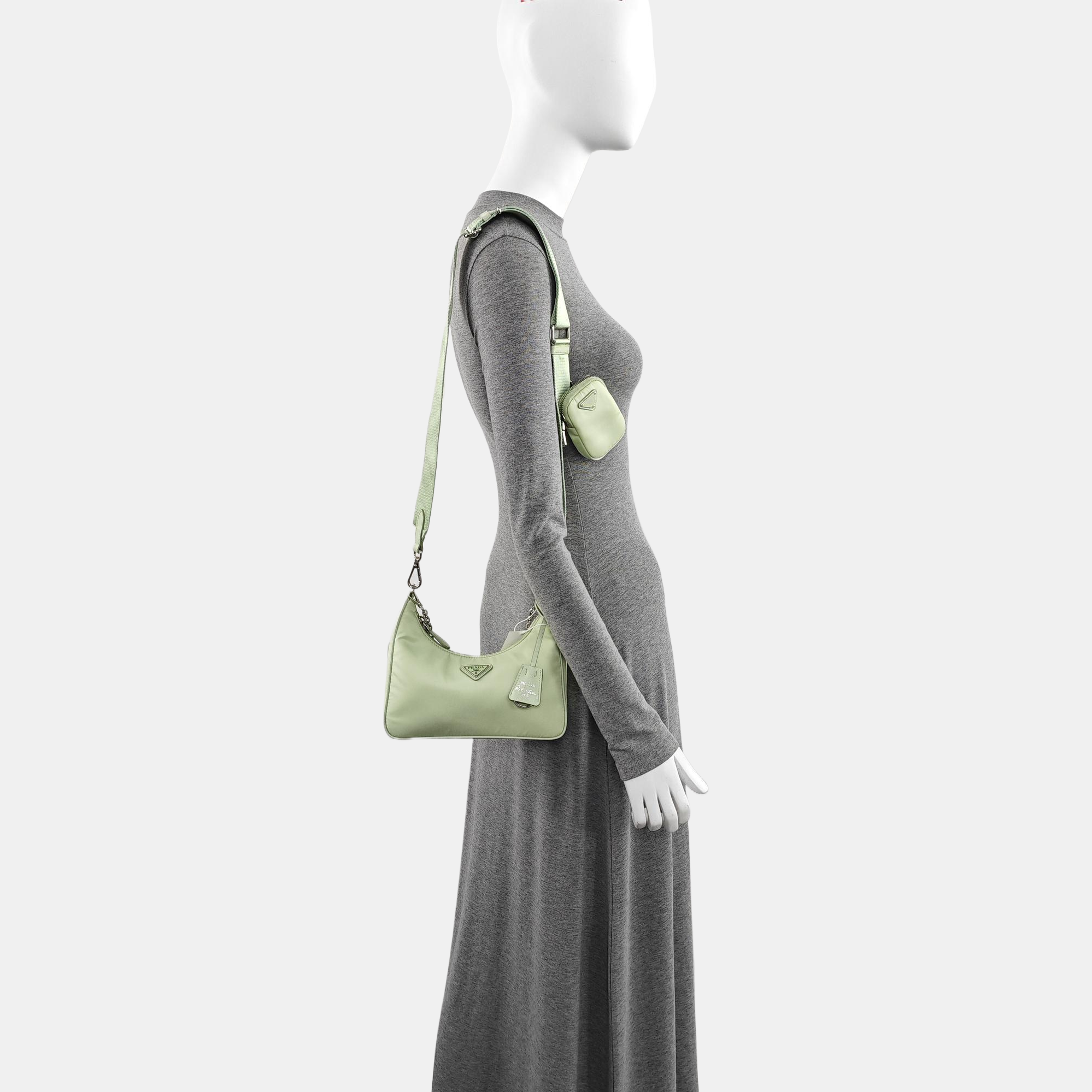 Authenticated pre-owned  Re-Edition2005 Mini Nylon Green - Shoulder Bag at Looply