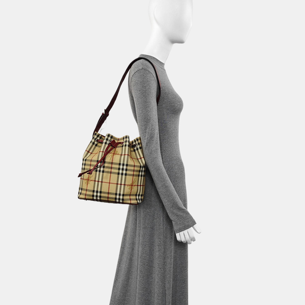 Coated Canvas Bucket Bag Beige
