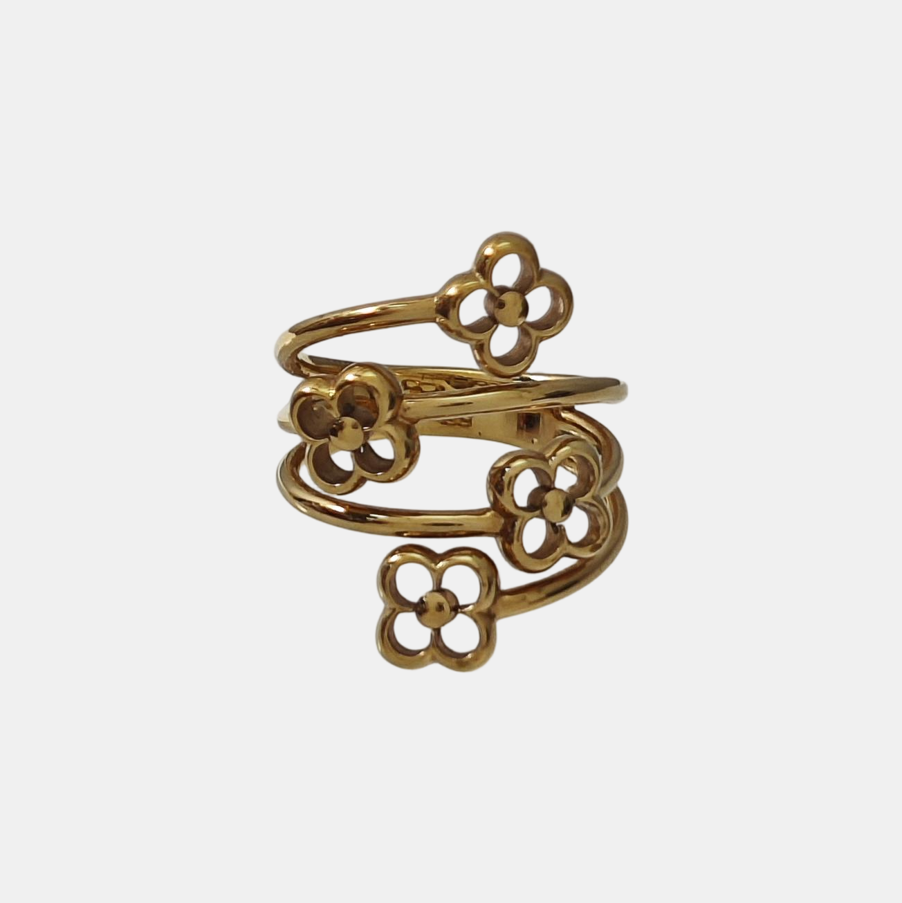 FLOWER FULL Brass Gold Ring EU 56