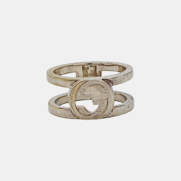 Interlocking G 925 Sterling Silver Ring EU 50