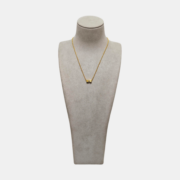 Lucky Square Metal Gold Necklace