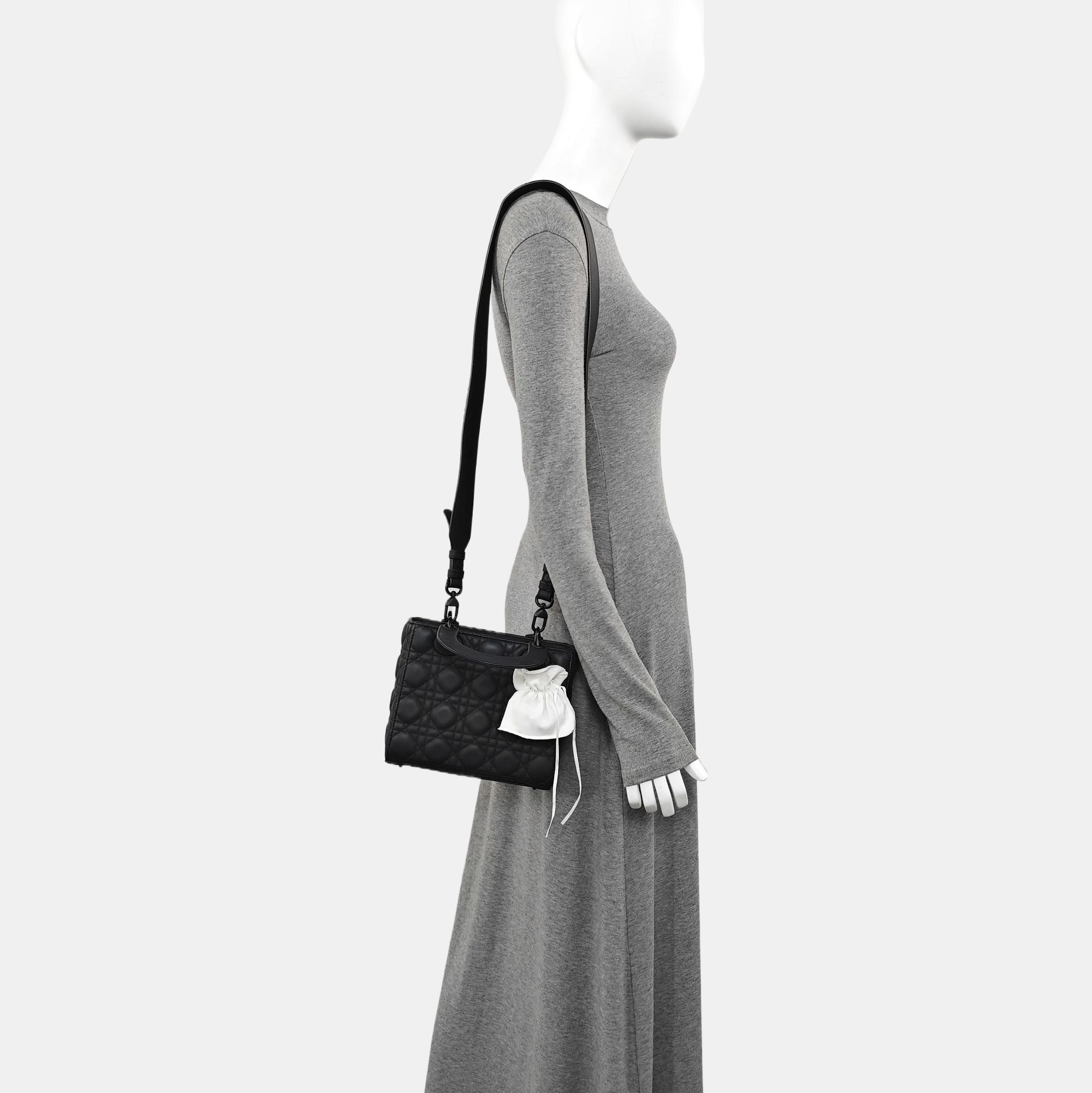 Lady Dior Small Cannage Calfskin Black