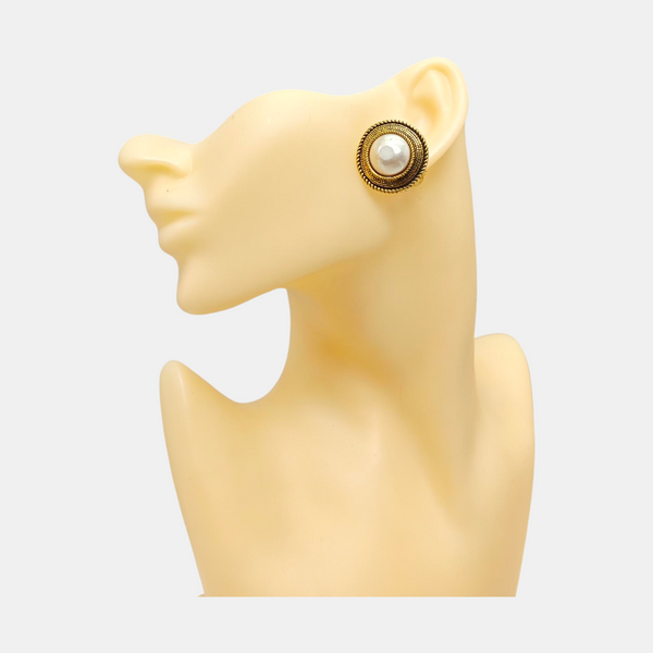 Metal White Clip On Earrings