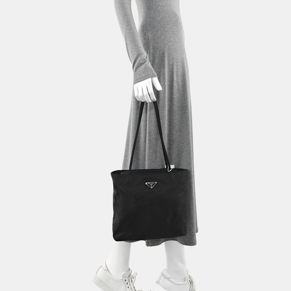 Nylon Shoulder Bag Black