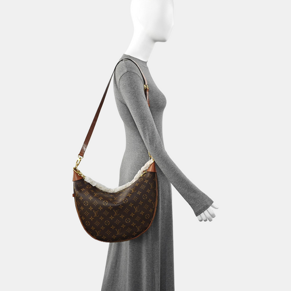 LOOP HOBO Monogram Coated Canvas Brown