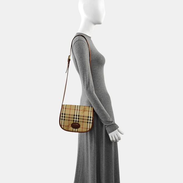 Coated Canvas Shoulder Bag Beige