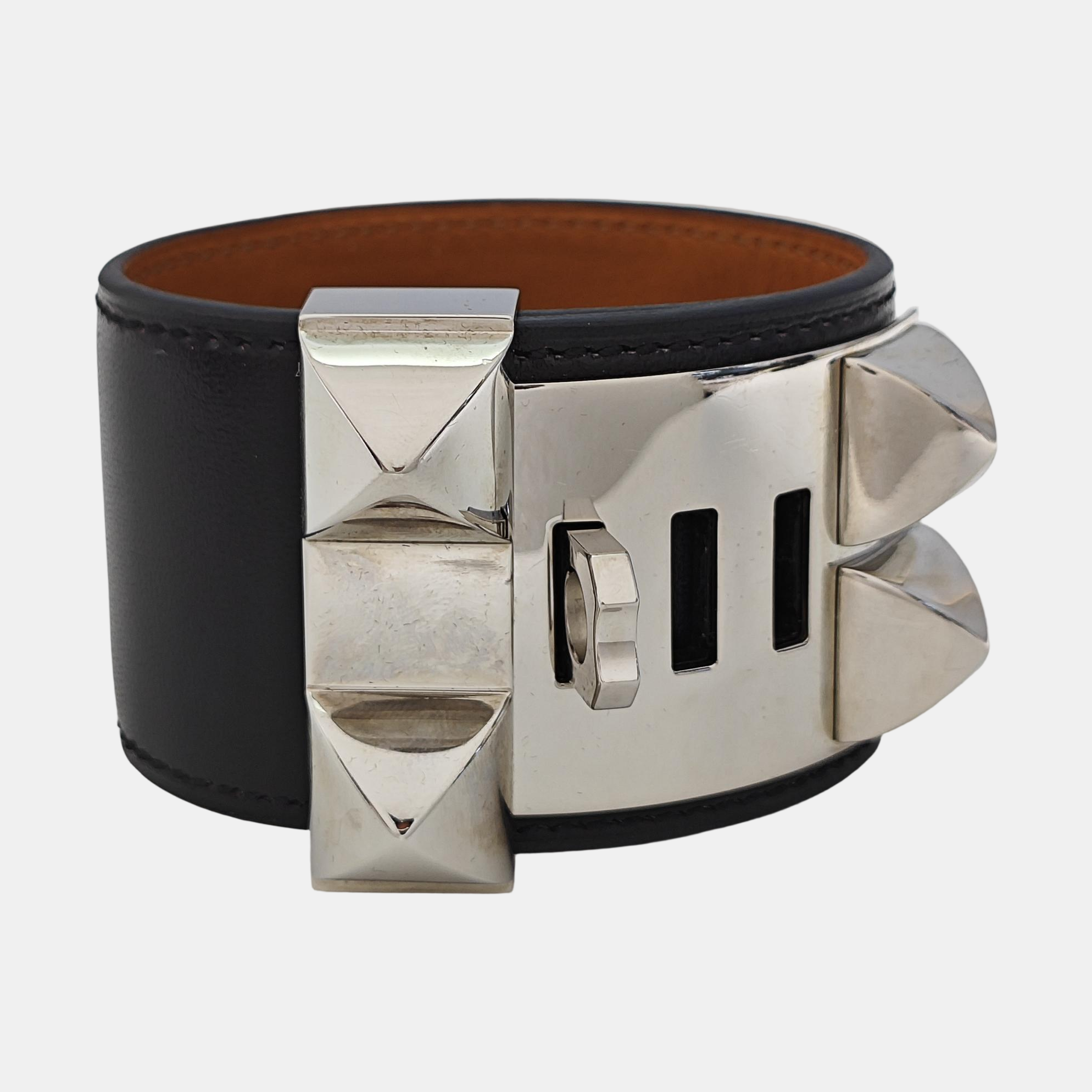 Collier De Chien Leather Black Bangle