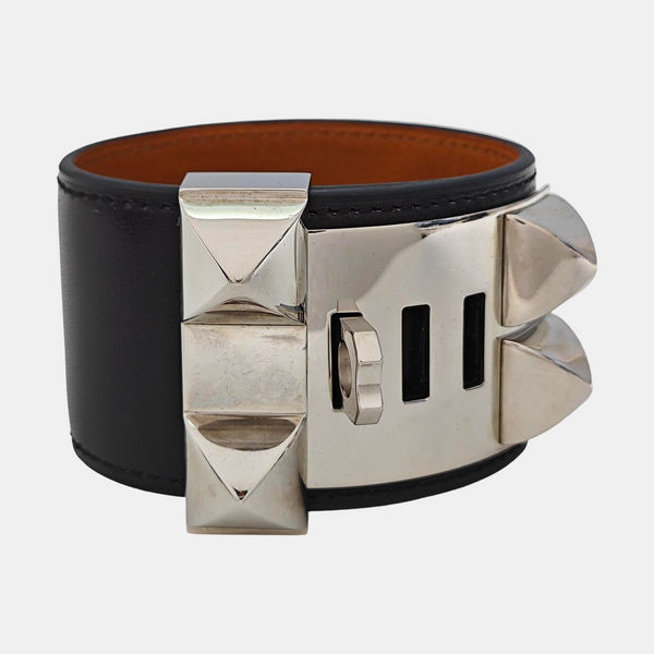 Collier De Chien Leather Black Bangle