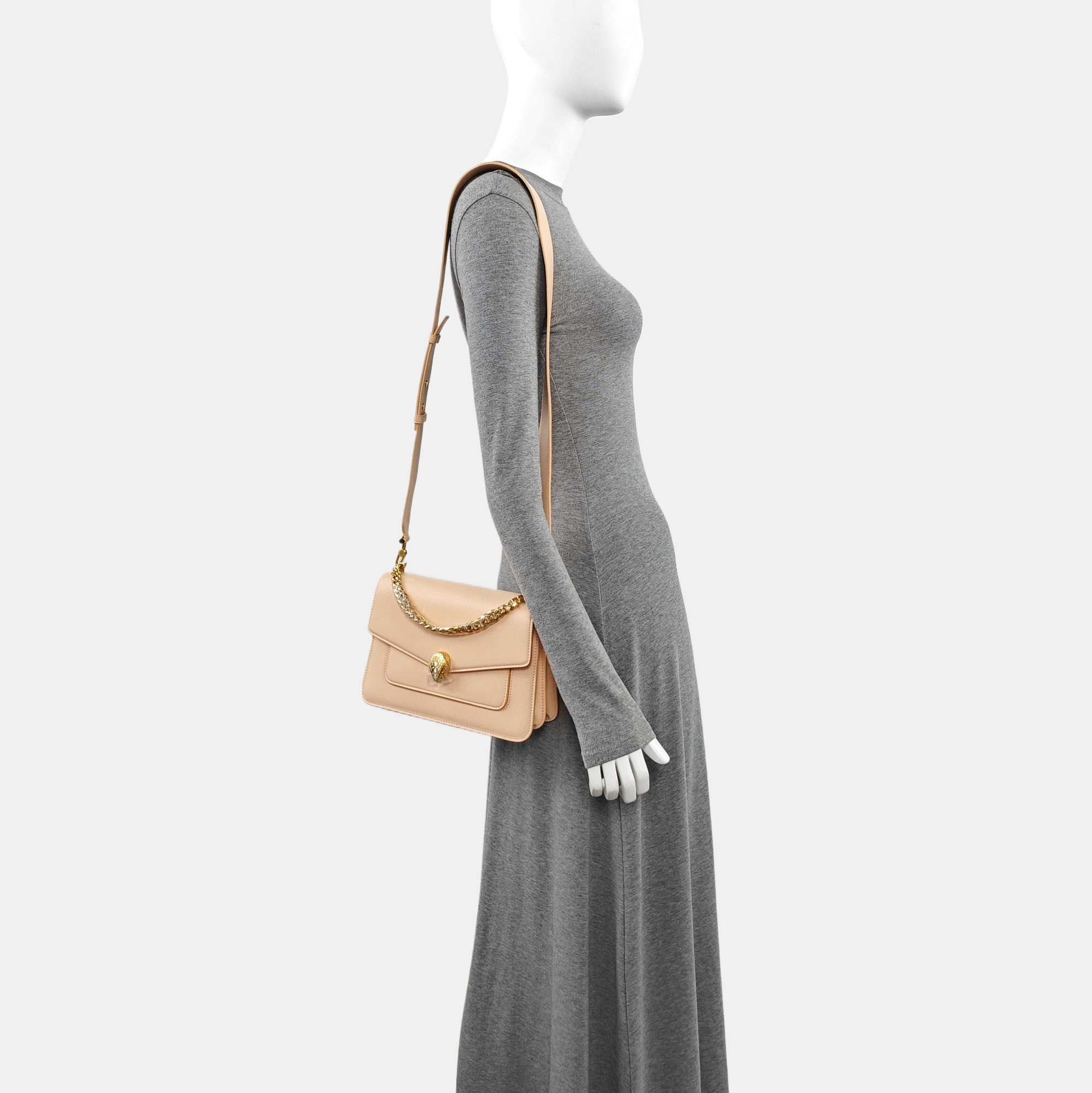 SERPENTI FOREVER MAXI CHAIN Medium Lambskin Pink