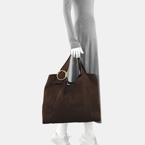 Suede Tote Bag Brown