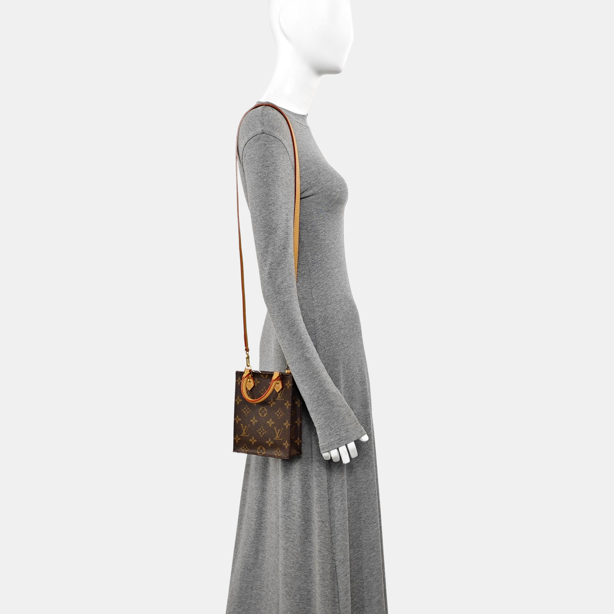 SAC PLAT Mini Monogram Coated Canvas Brown