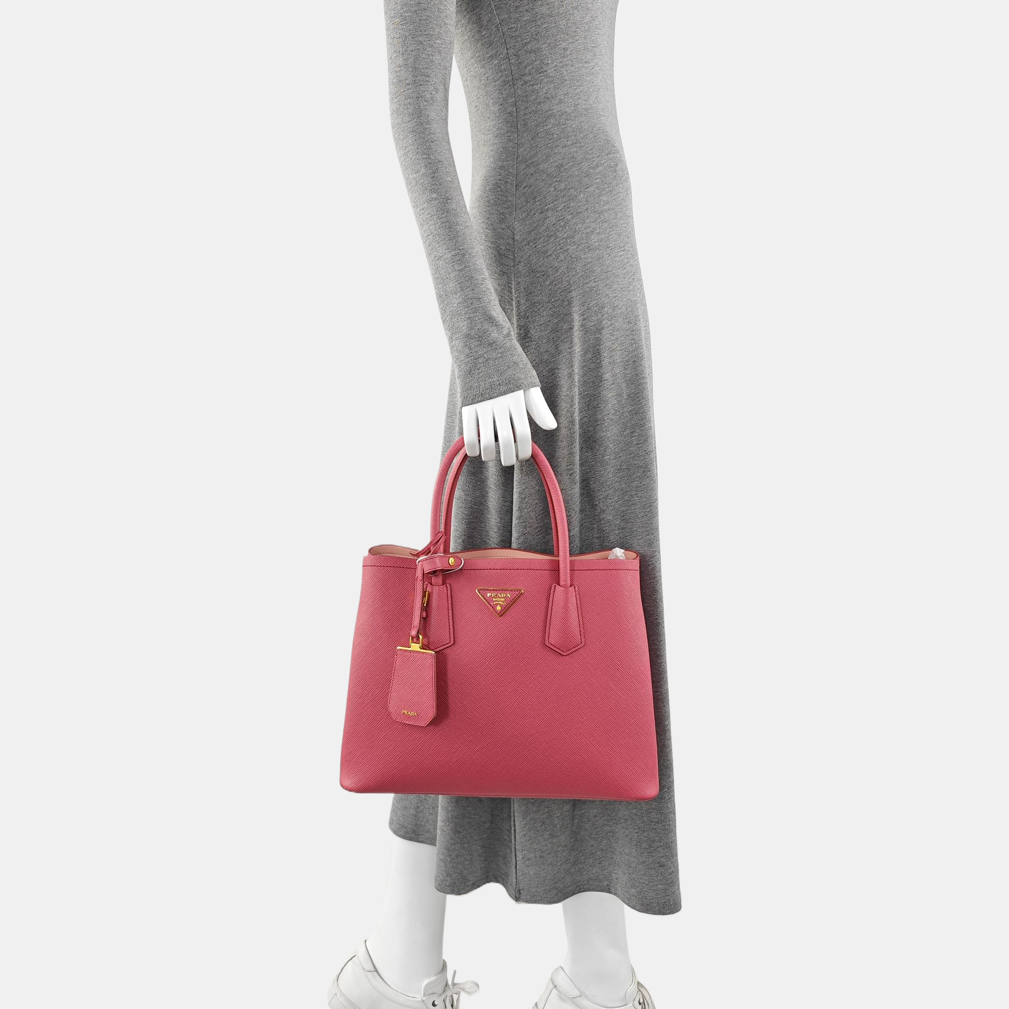 Saffiano Calfskin Tote Bag Medium Red