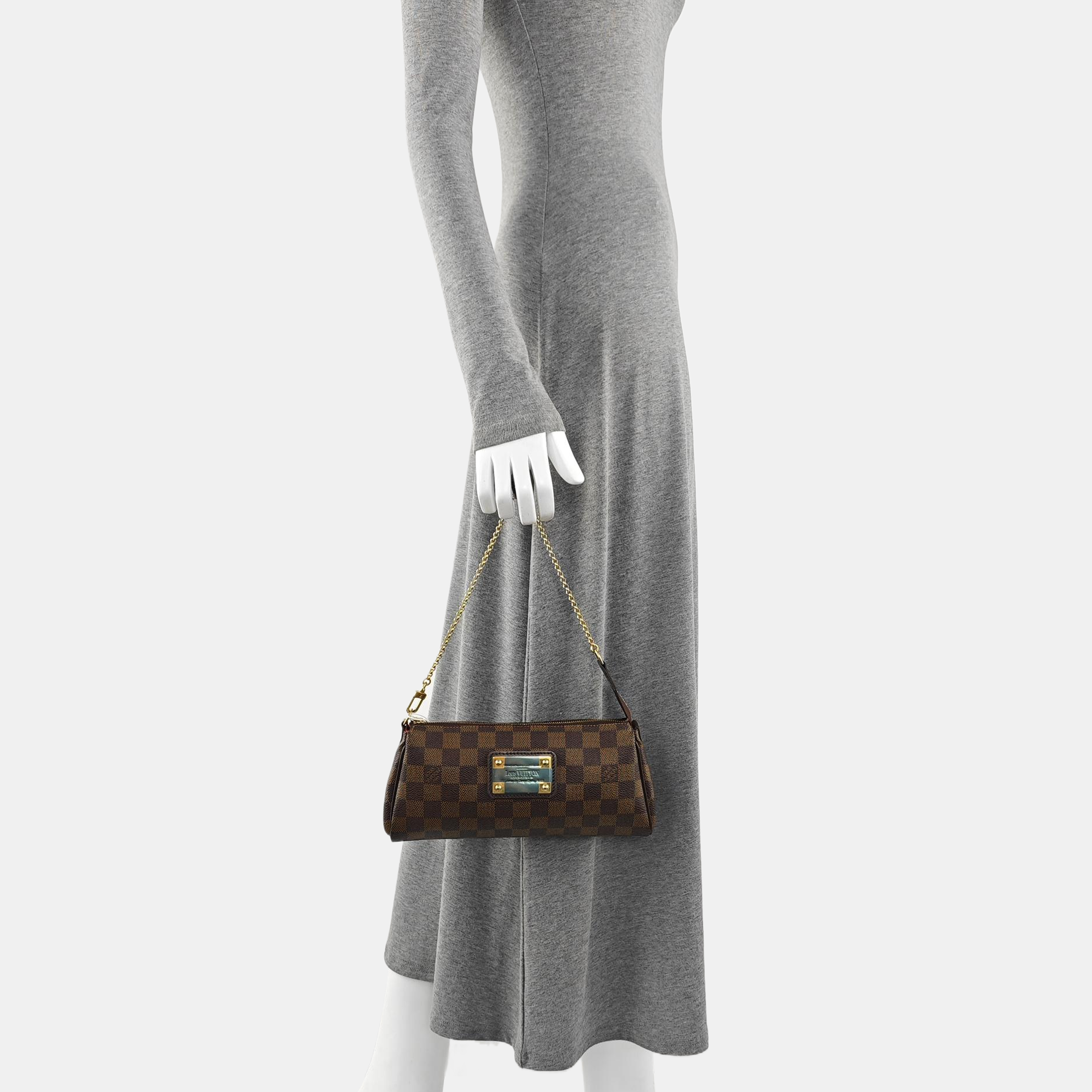 EVA Damier Ebene Coated Canvas Brown