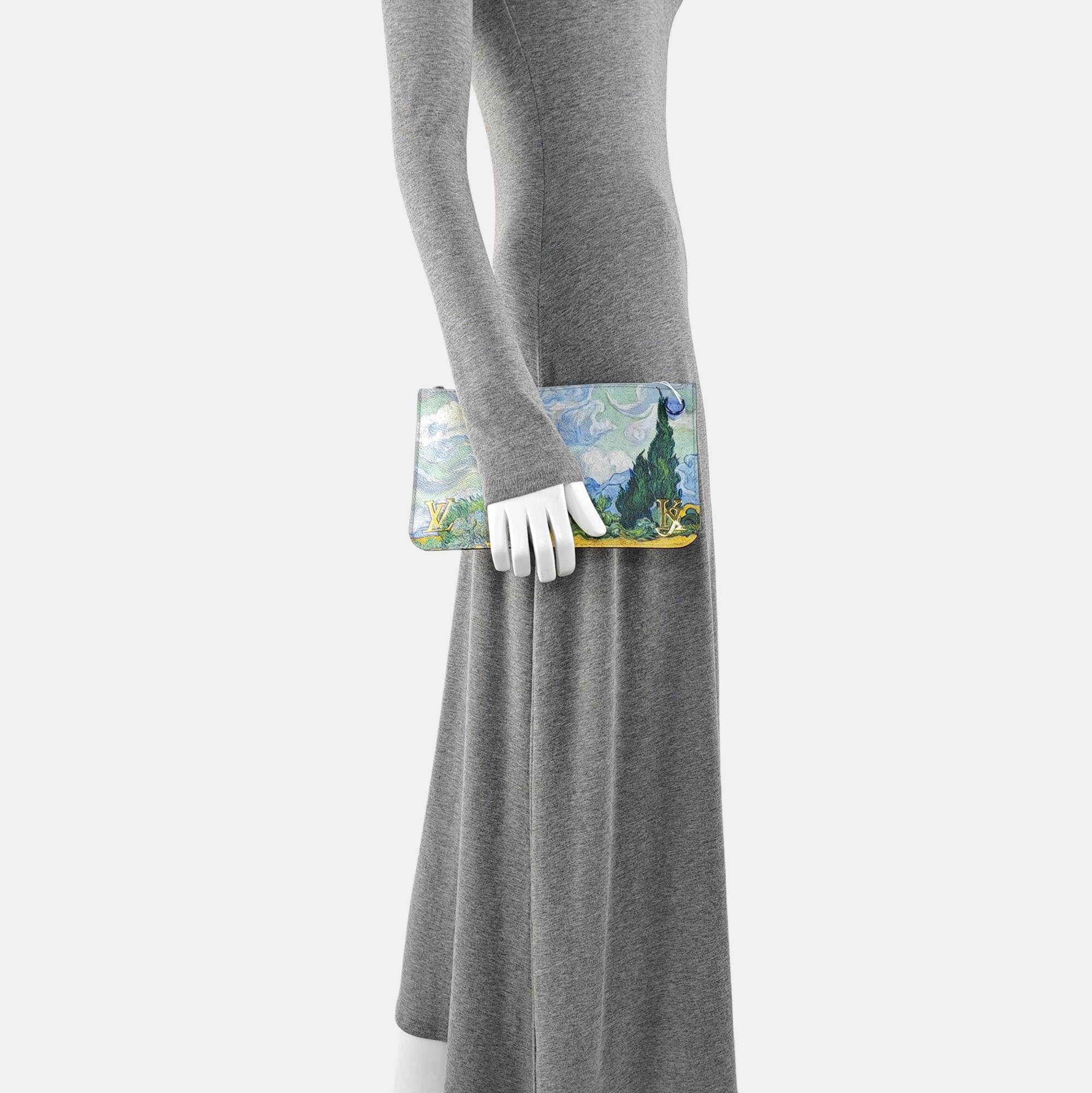Coated Canvas Clutch Multicolor