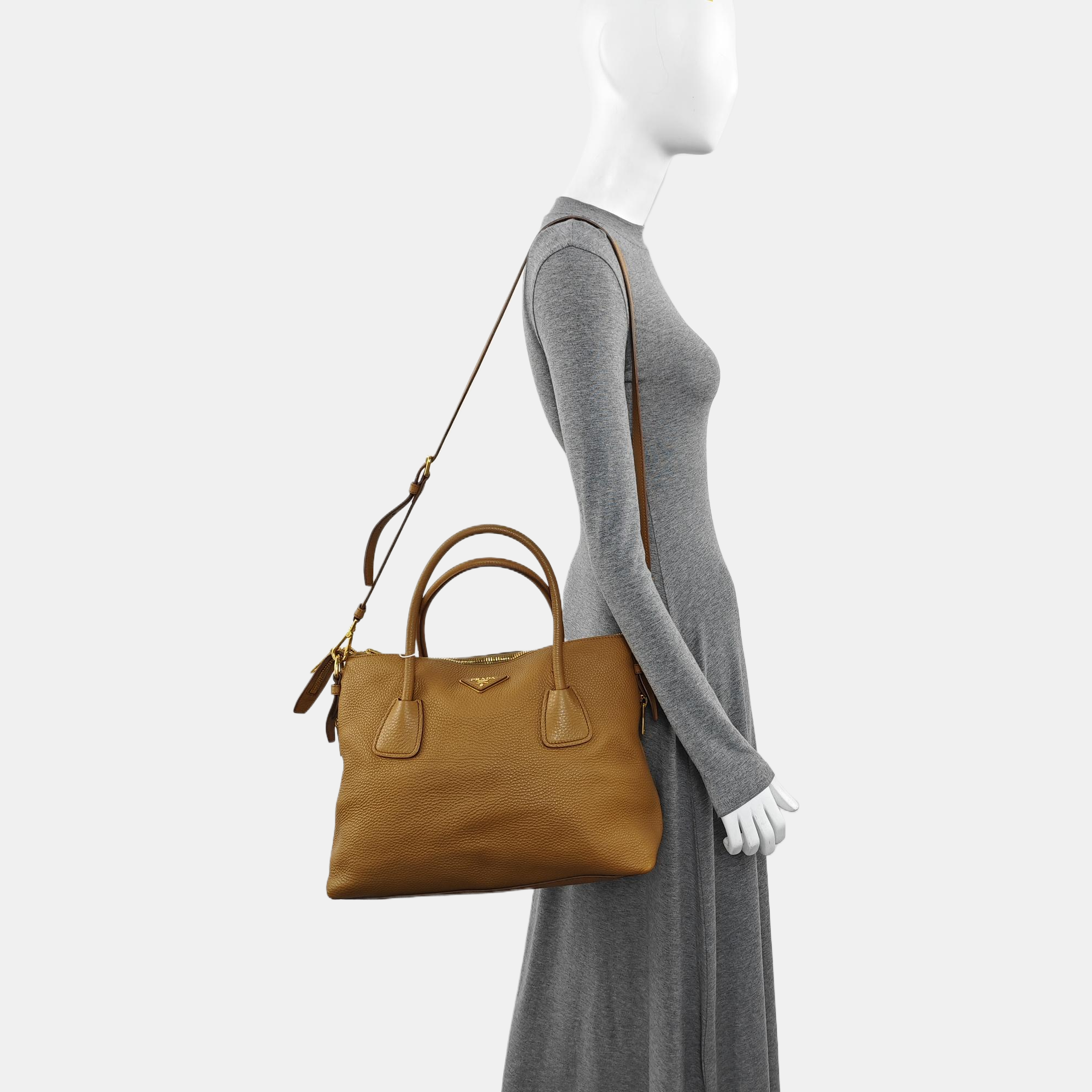 Calfskin Shoulder Bag Brown