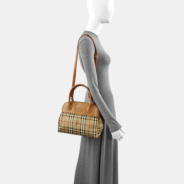 Coated Canvas Shoulder Bag Beige