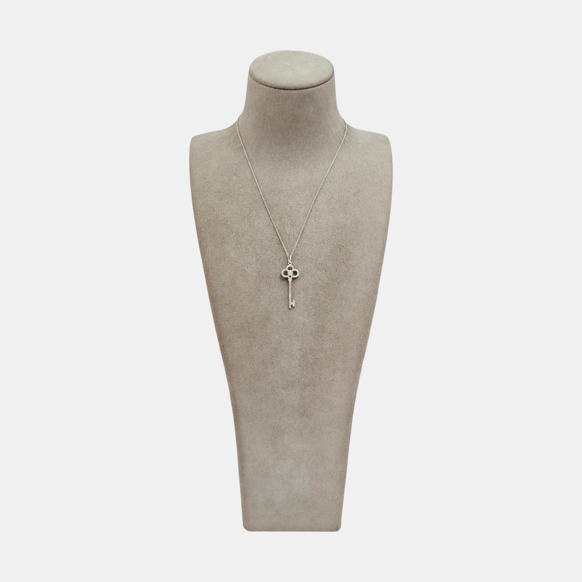 Tiffany Keys 18k White Gold Silver Necklace