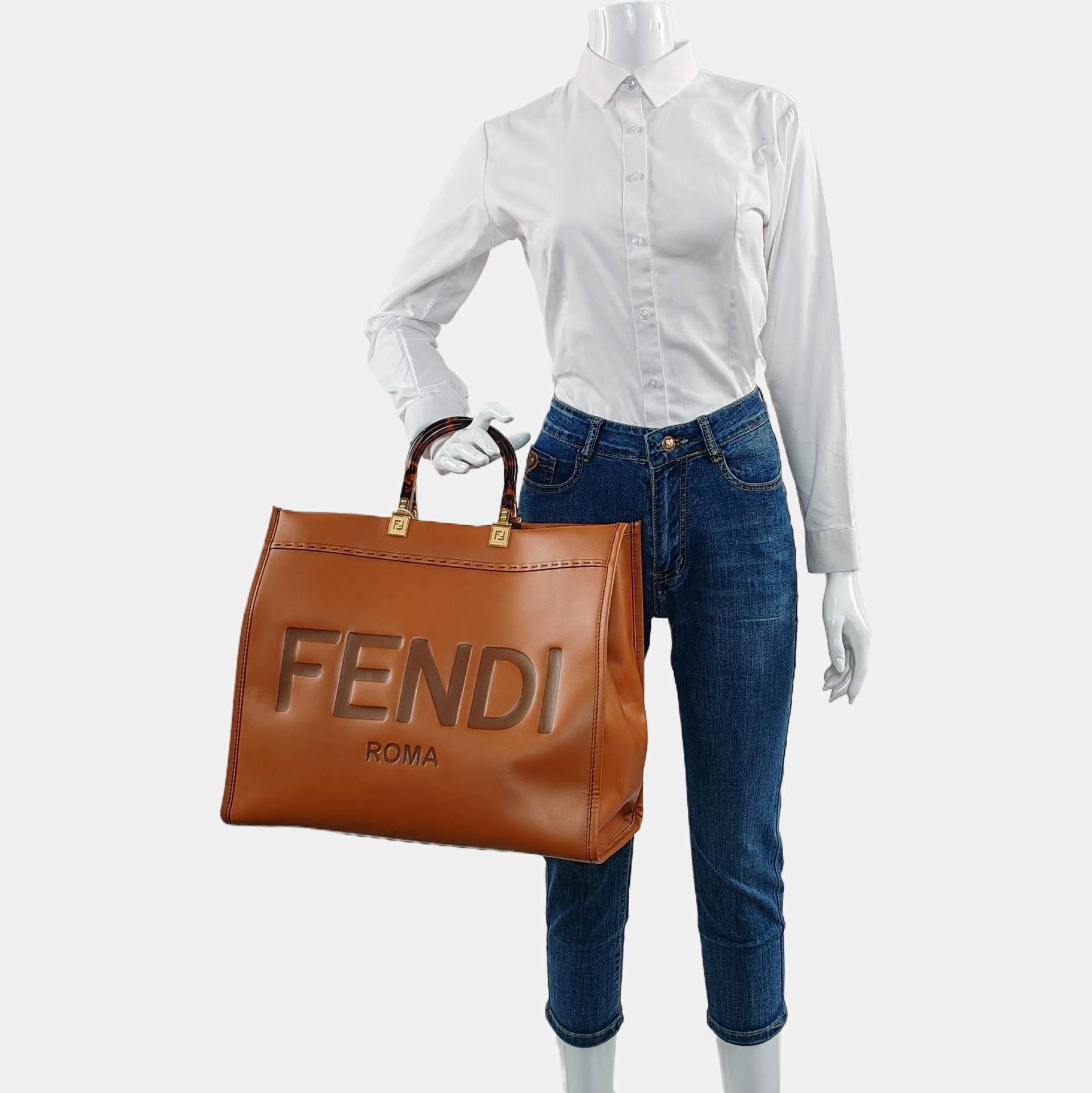 Authenticated pre-owned  Sunshine Large Calfskin Brown - Top Handle Bag at Looply