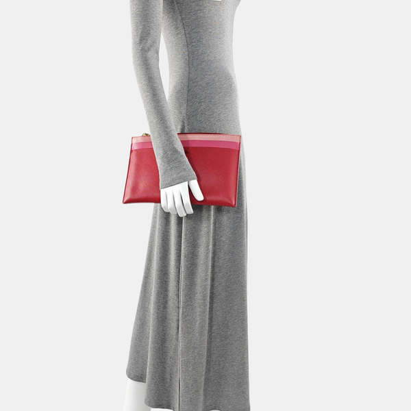 Calfskin Clutch Red