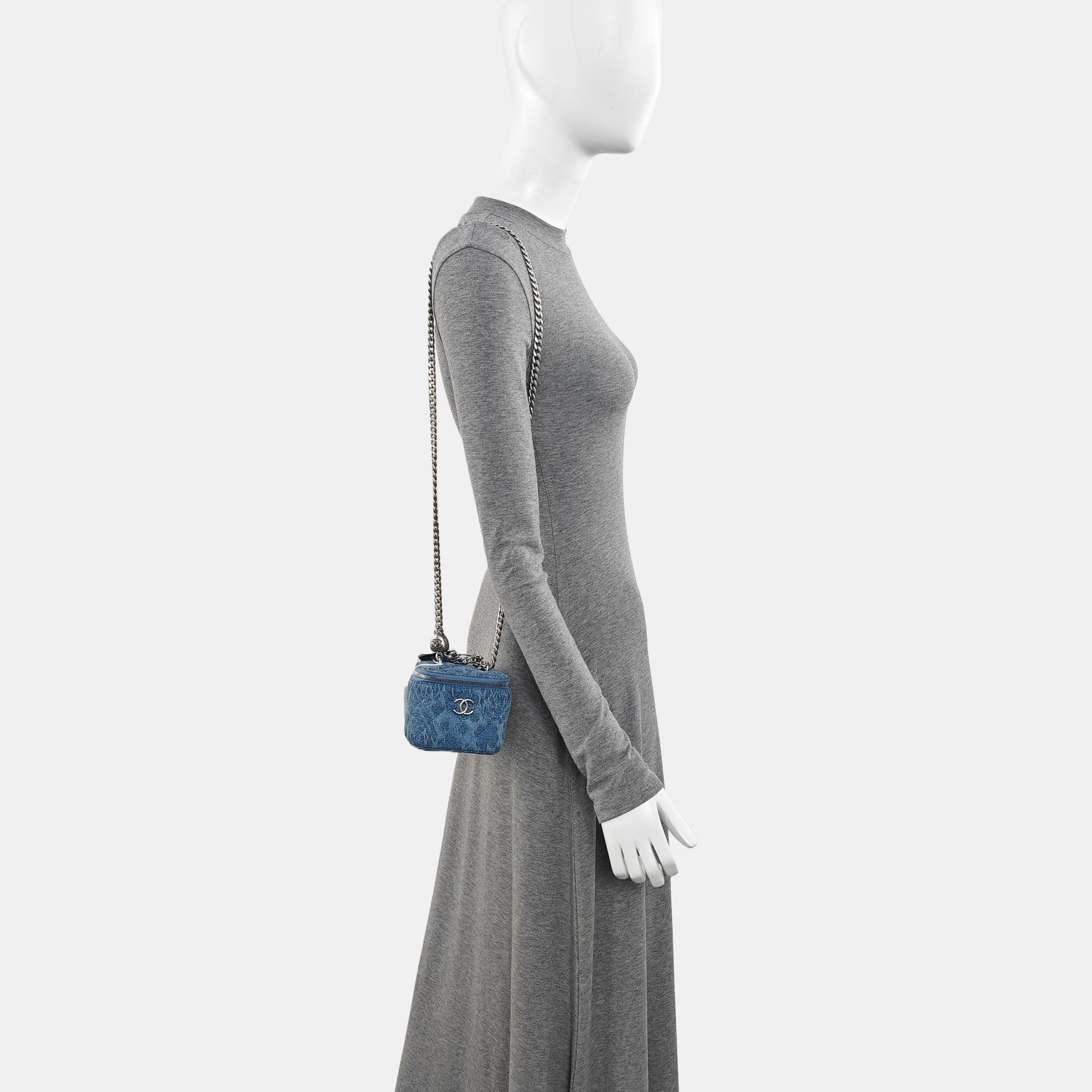 Denim Shoulder Bag Small Blue