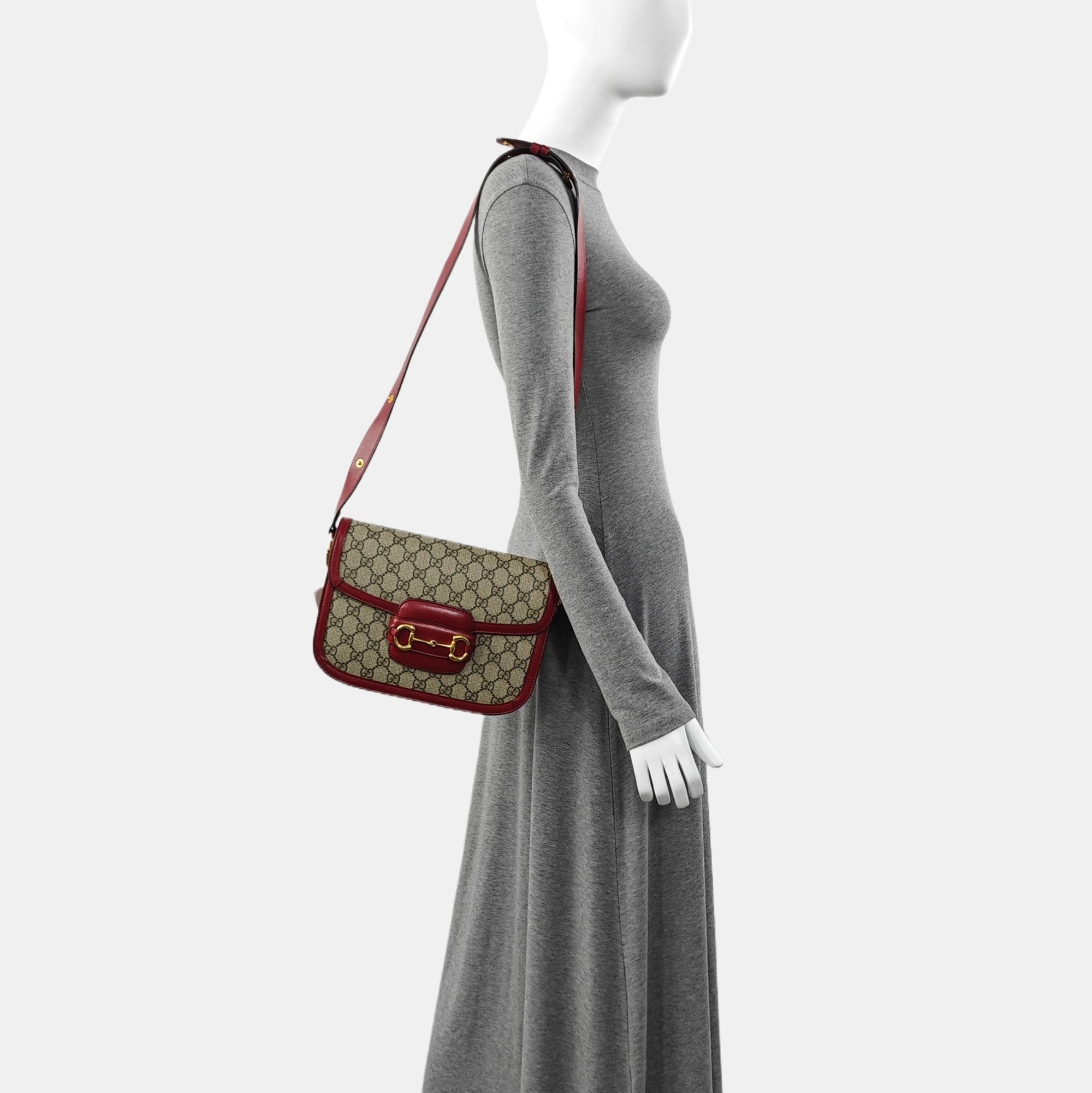 Horsebit 1955 Small Monogram Coated Canvas Beige