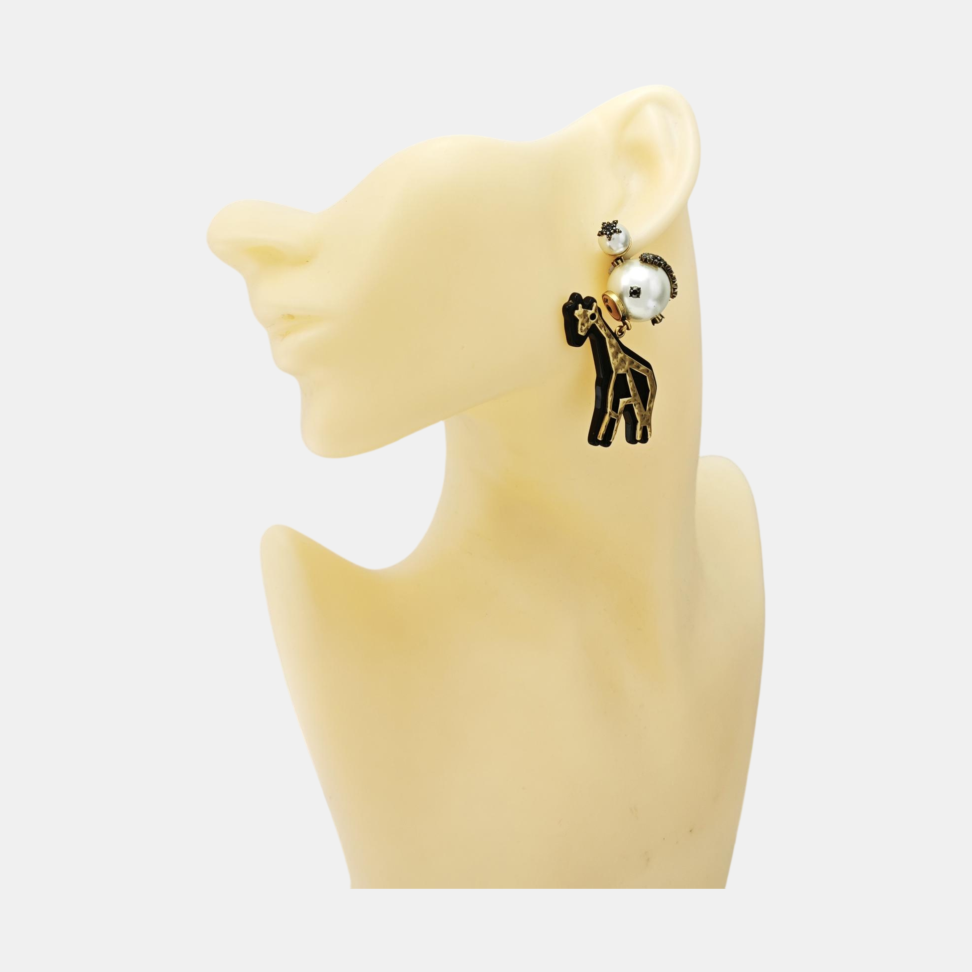 Metal Black Stud Earrings