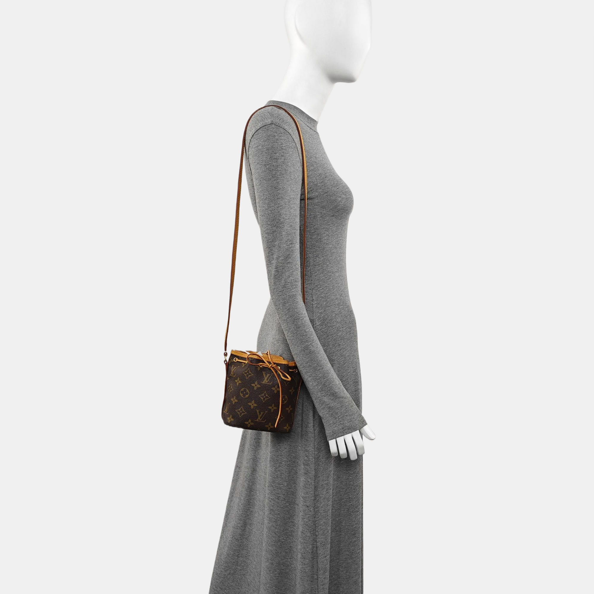 NÉONOÉ Nano Monogram Coated Canvas Brown