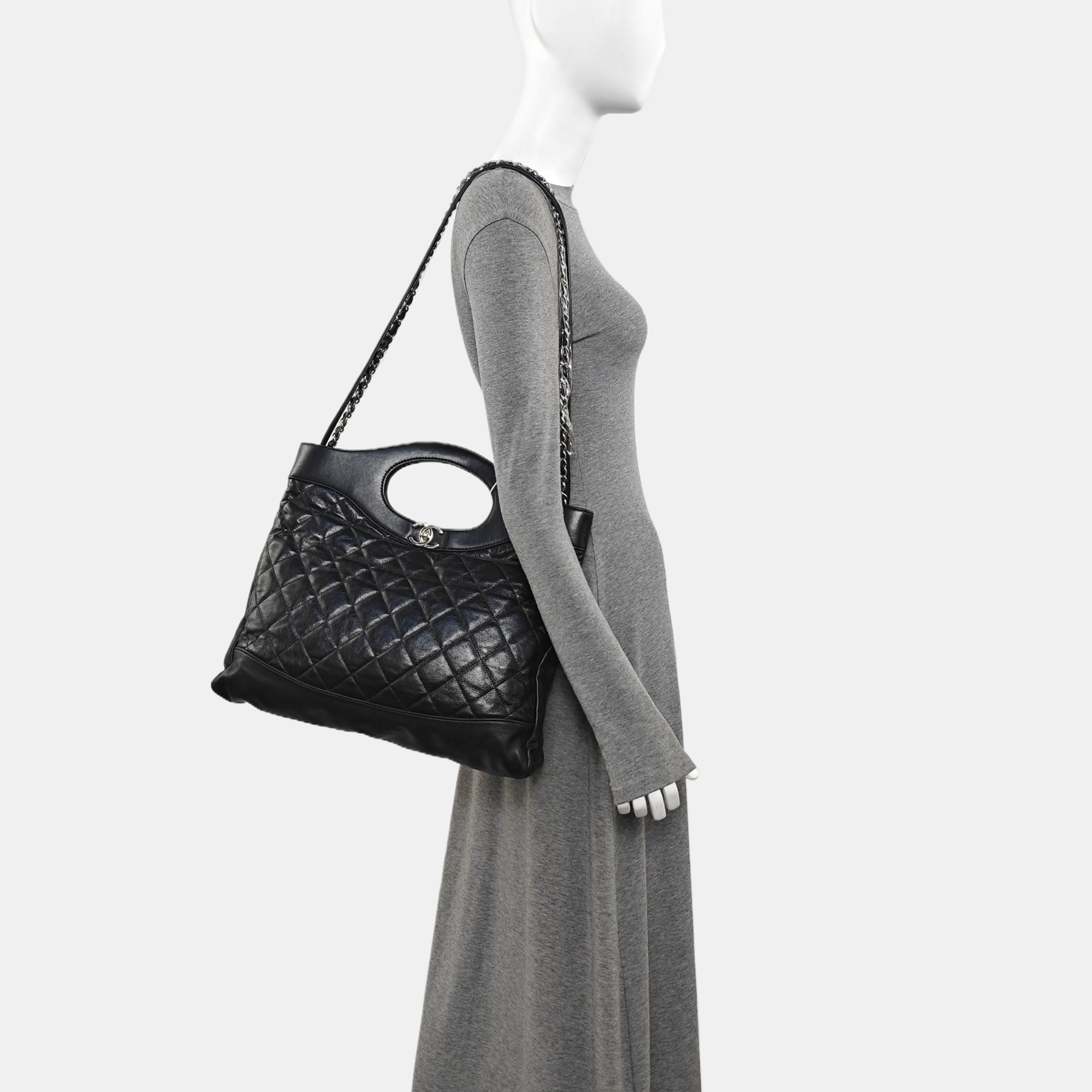 CHANEL 31 Large Quilted Calfskin Black