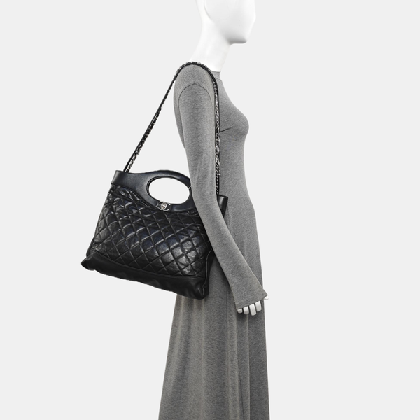 CHANEL 31 Large Quilted Calfskin Black