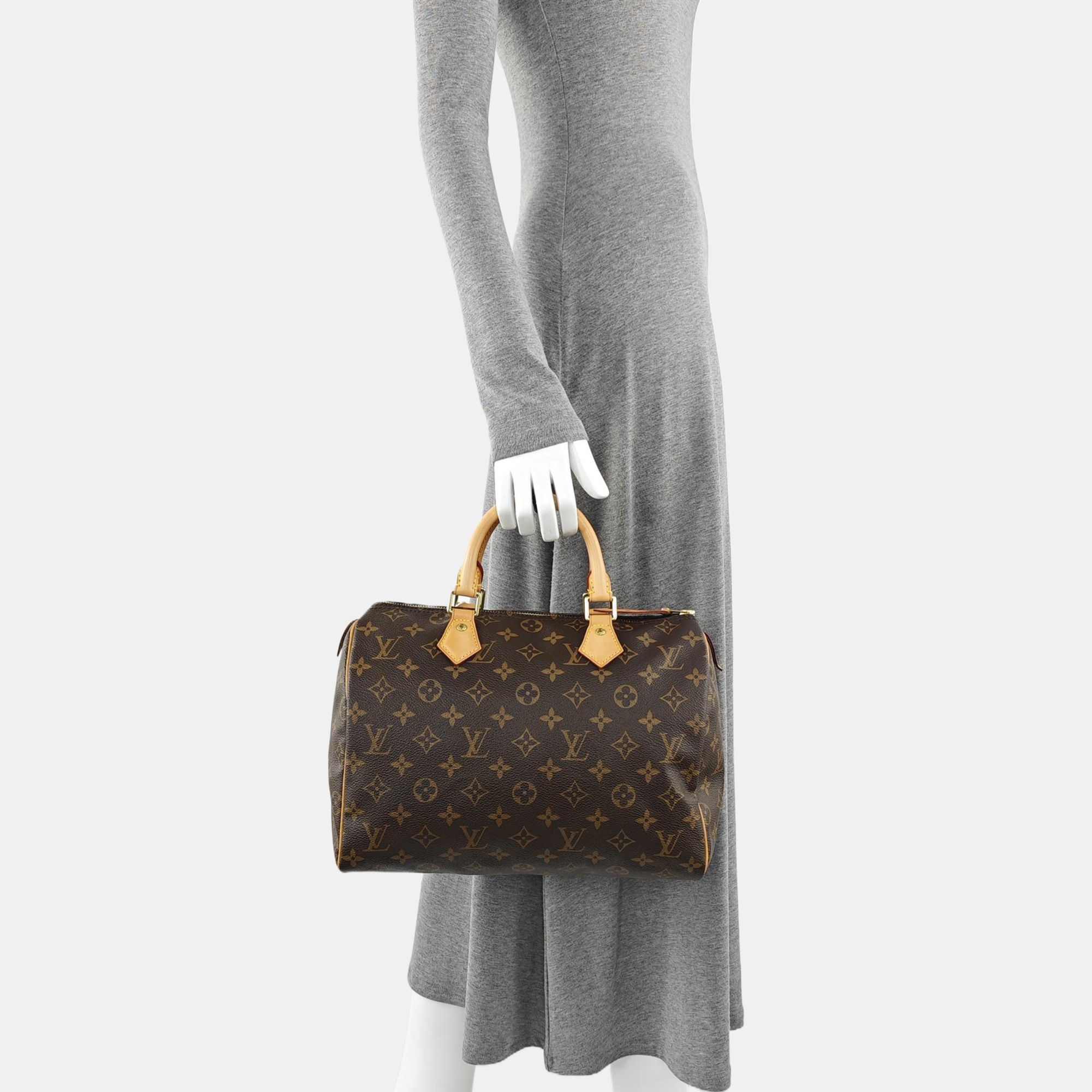 SPEEDY 30 Monogram Coated Canvas Brown