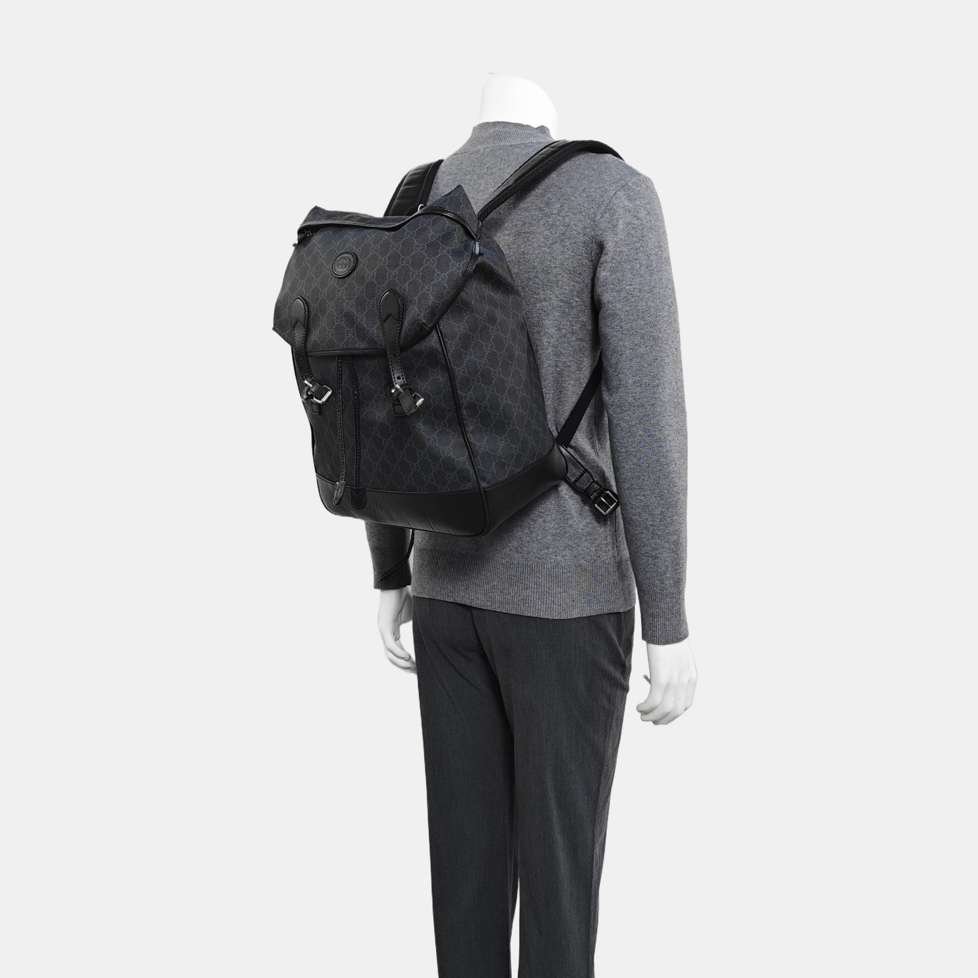 Retro Medium Monogram Coated Canvas Black