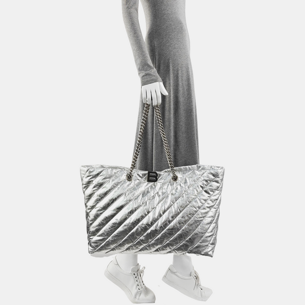 Crush Large Quilted Calfskin Silver