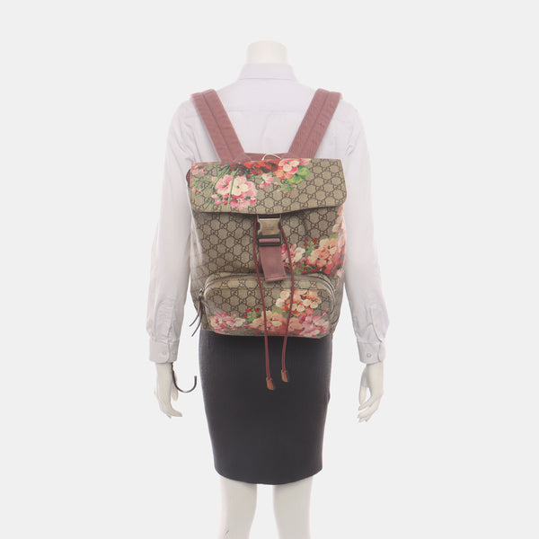 GG Blooms Monogram Coated Canvas Beige