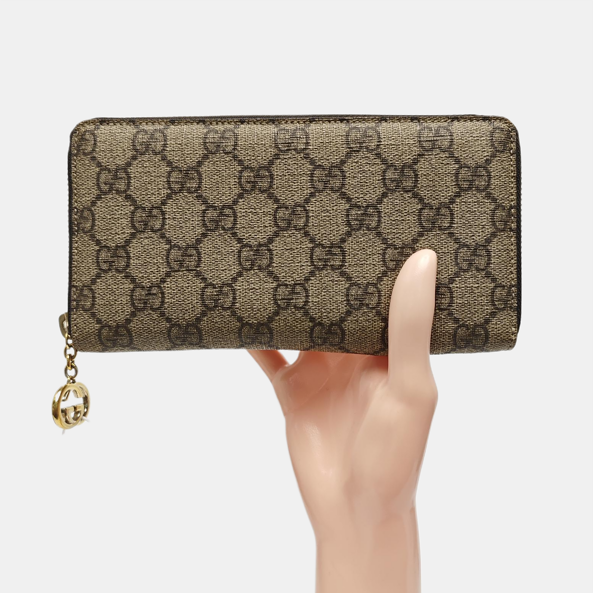 Monogram Coated Canvas Wallet Beige