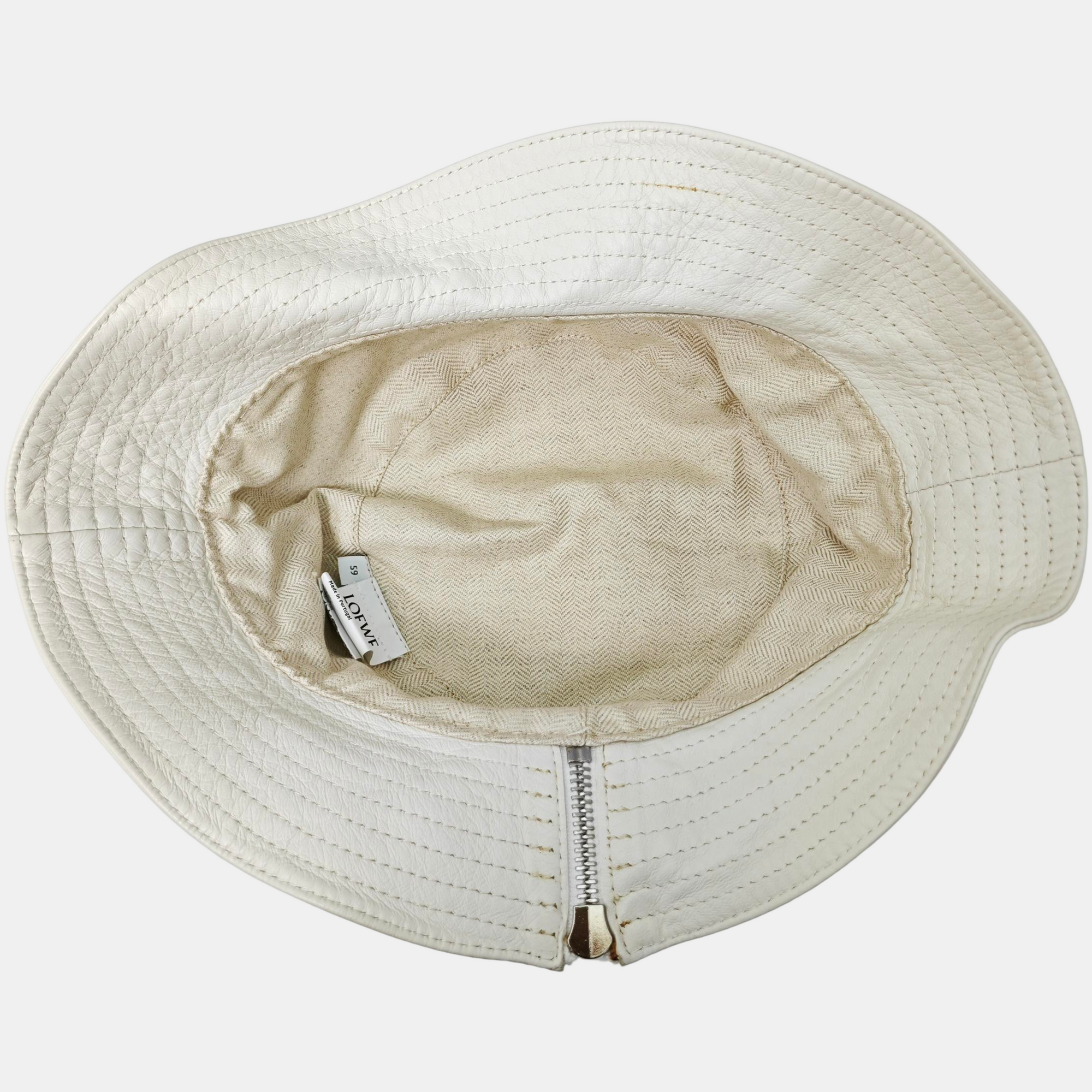 Leather Hat White