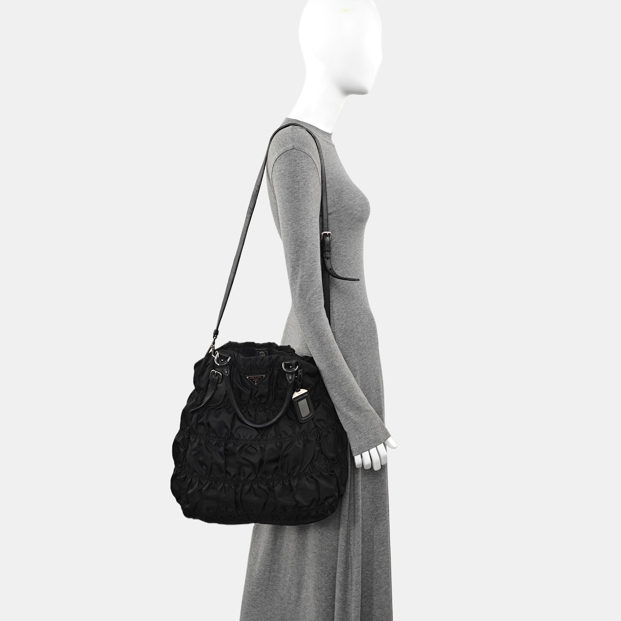 Gaufre Quilted Nylon Black