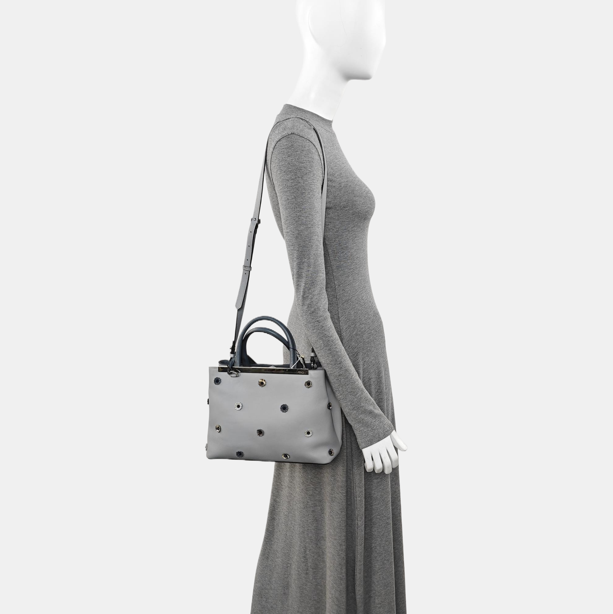 Leather Tote Bag Blue