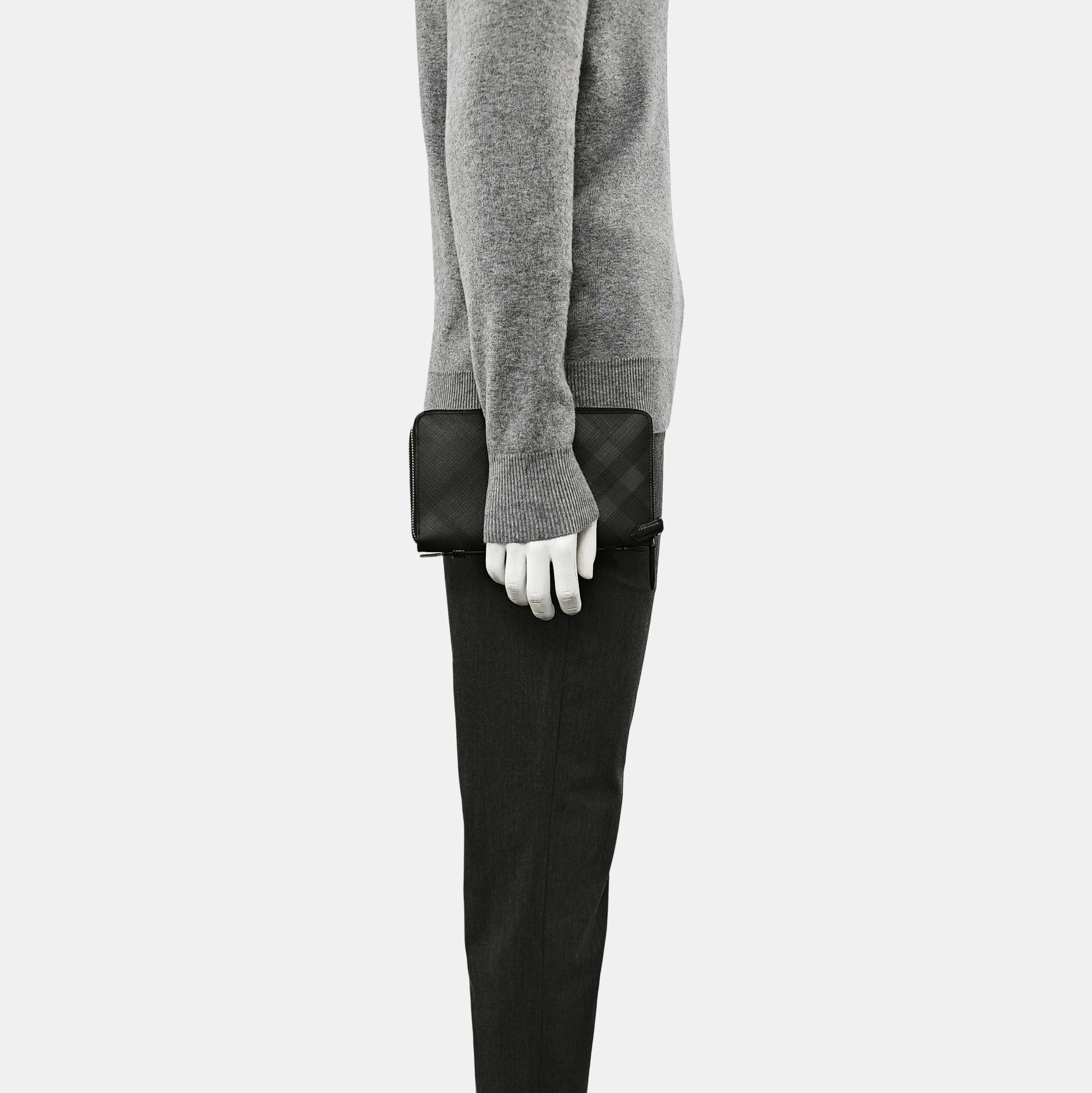 Coated Canvas Clutch Black