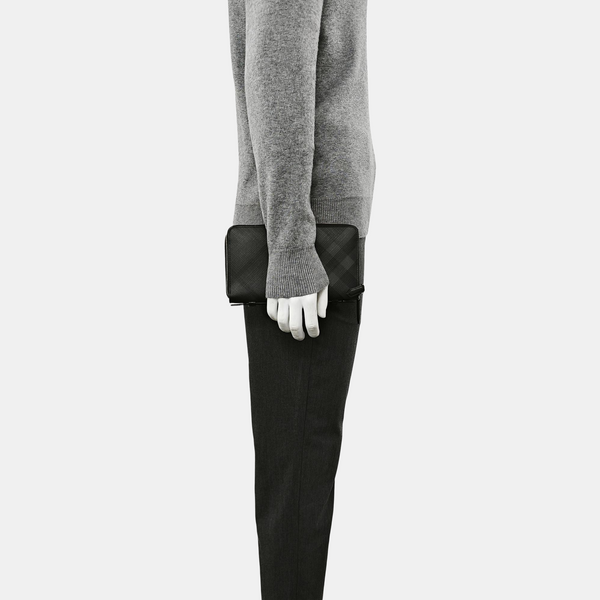 Coated Canvas Clutch Black