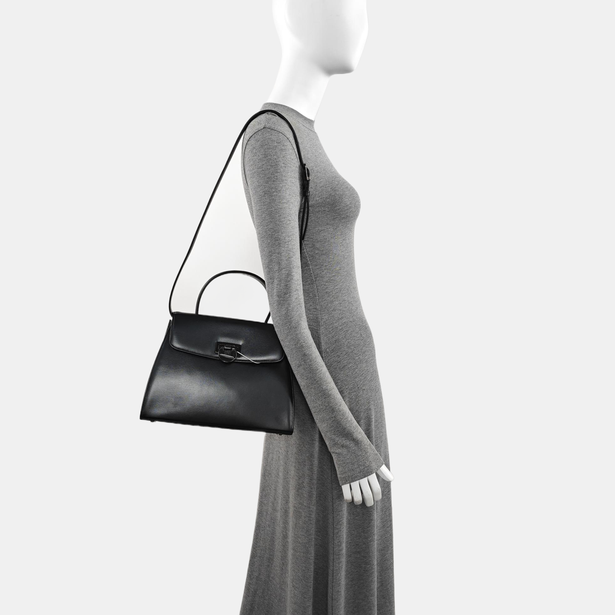 Calfskin Shoulder Bag Black