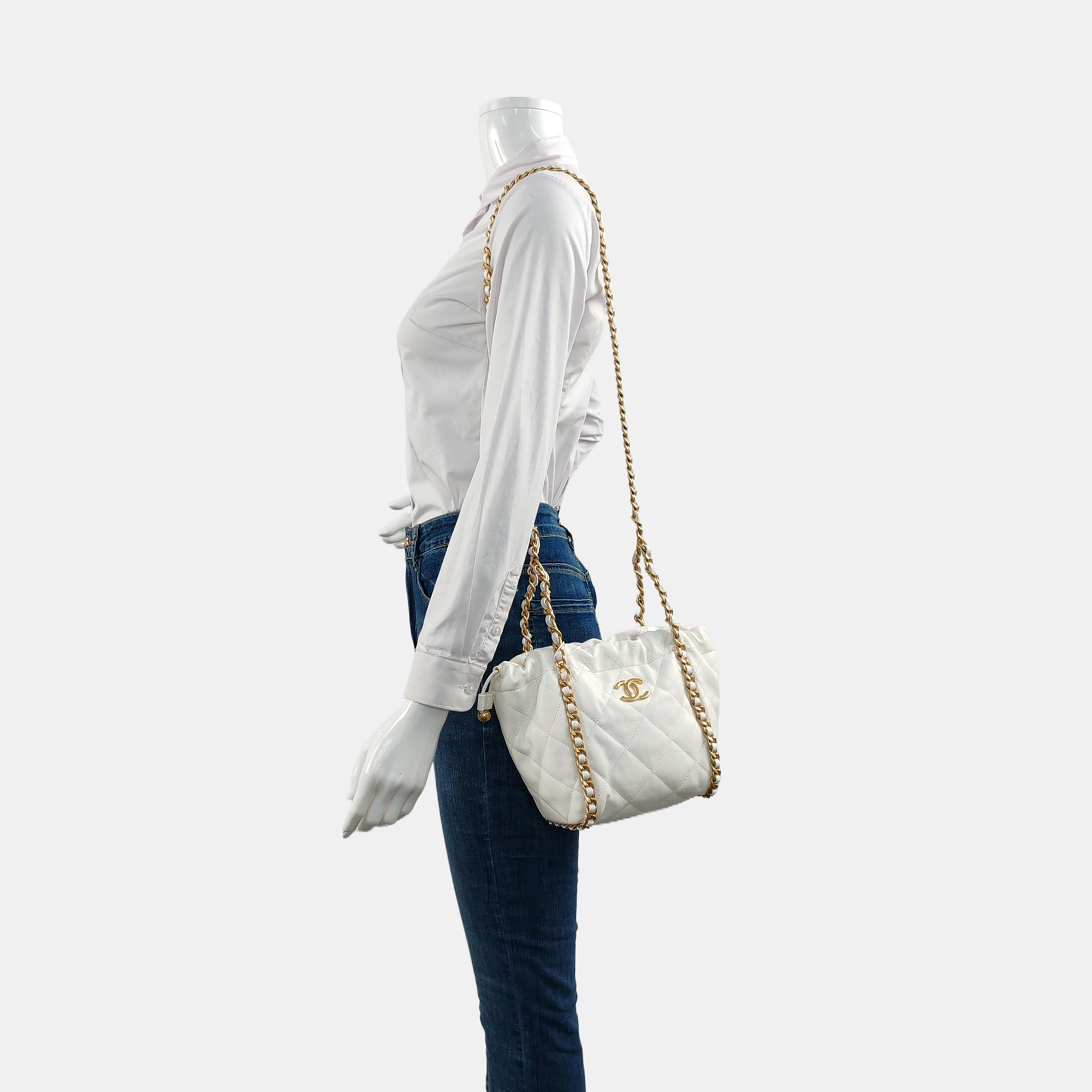 Quilted Calfskin White