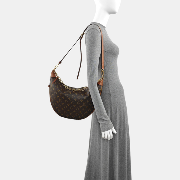 LOOP HOBO Monogram Coated Canvas Brown