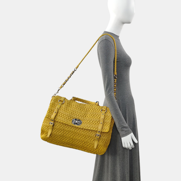 Quilted Lambskin Shoulder Bag Yellow