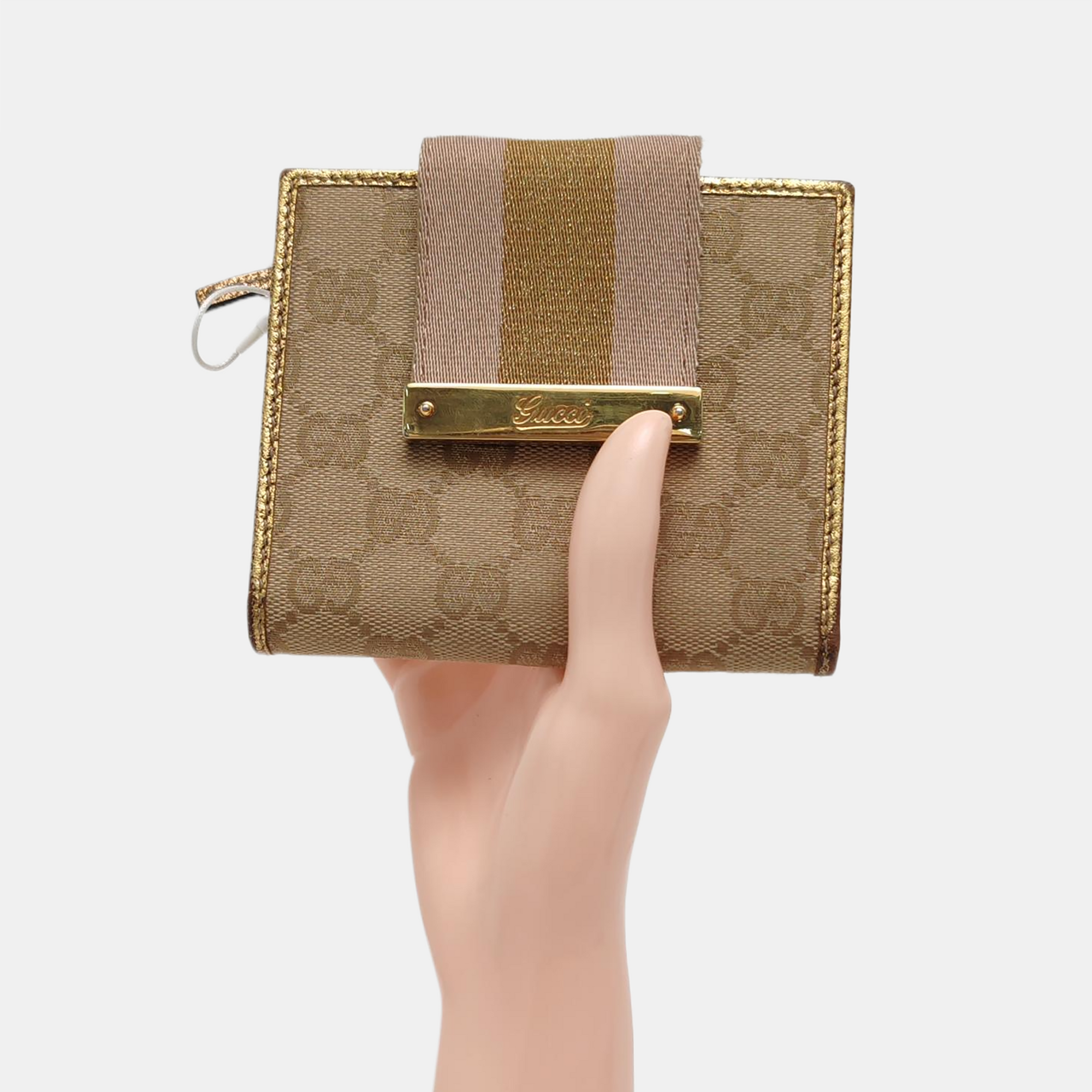 Monogram Fabric Wallet Beige